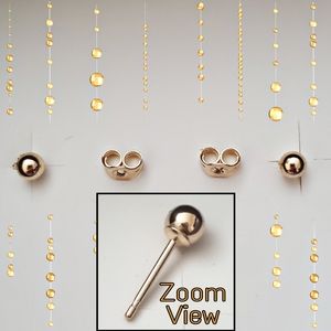 14k solid yellow gold classic ball stud earrings